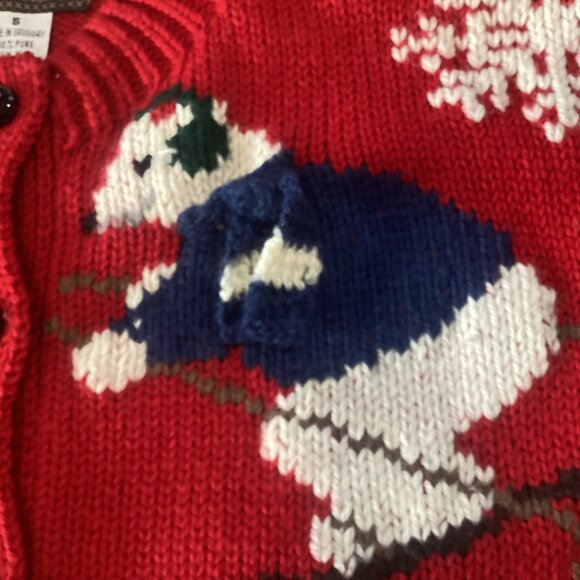 Vintage South Wool Hand Embroidered Cardigan Christmas Sweater Womens Size S Ski - Picture 13 of 13
